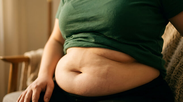 Woman with Stomach Rolls "fat women"