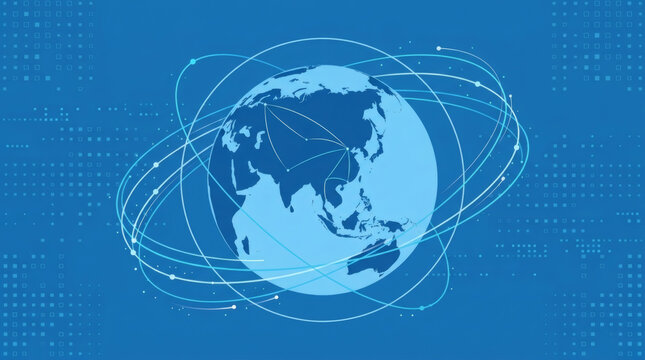 Global network connections around the Earth