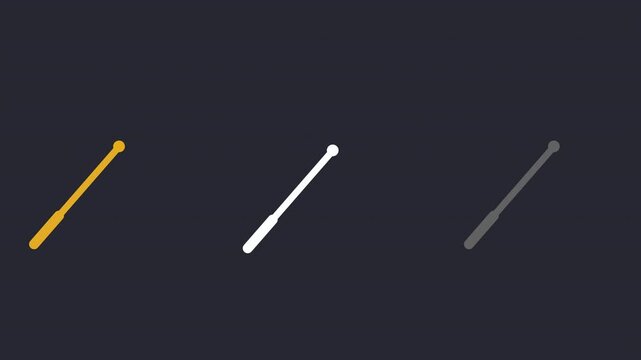 Animated Minimalist Magic Wand Icon Set. Tools for Smart Interfaces on Alpha Channel.