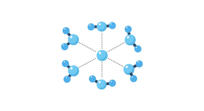 Scientific illustration of water molecules surrounding a central ion
