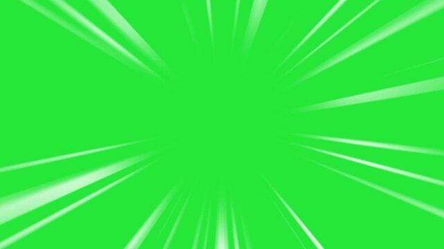 Black comic speed lines anime action motion background on green screen background,
4K seamless loop animation for anime action scenes. Radial dynamic comic light speed lines in flash action concept.