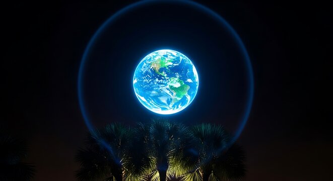 Glowing Earth from Outer Space.
