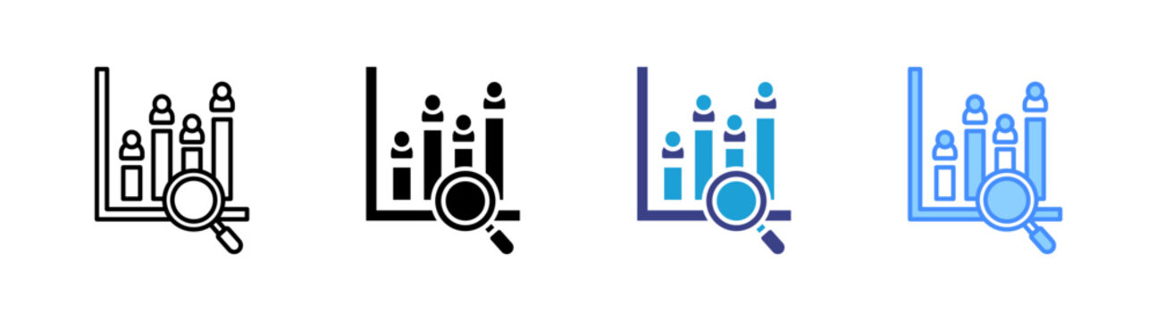 Competitor Analysis icon set multiple style collection	