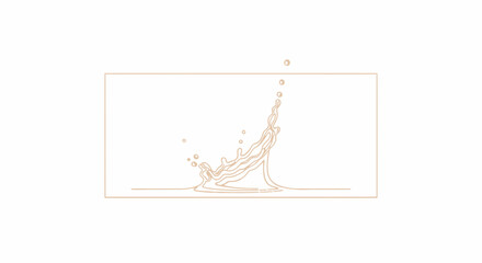 Obraz premium Abstract Splash Water Line Art, Dynamic Liquid Motion, Minimalist Design