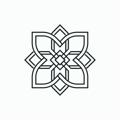 Ornate symmetrical geometric line art logo symbol. © monkey