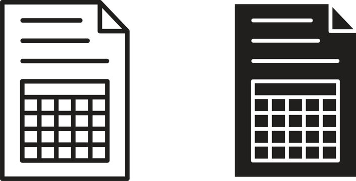 Spreadsheet icon design for signs, logo, apps or website