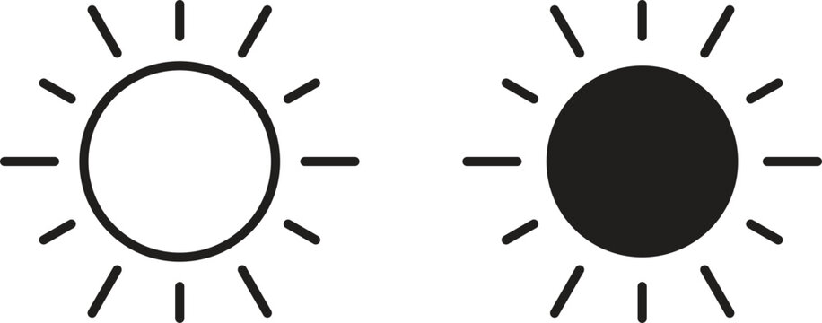 Sun icon design for signs, logo, apps or website