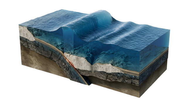 3D Megathrust Subduction Zone Model and Tsunami Wave Formation
