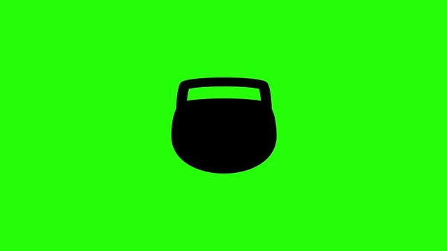 Premium 4K motion graphic of a traditional buddhist monk alms bowl container silhouette bouncing. Perfect Thailand culture asset.