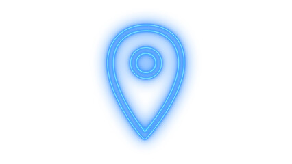Colorful location pin icon for map navigation and travel positioning with glowing light effect isolated on transparent background for web and application design projects © MdSamsul1234