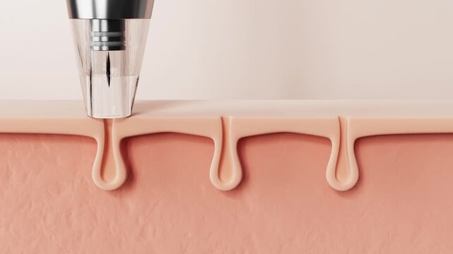 Hair removal device extracts hair from the hair follicle, essence liquid penetrates the skin, causing the pores to shrink and disappear.Hair removal products, beauty equipment, skin care solution, 3D.