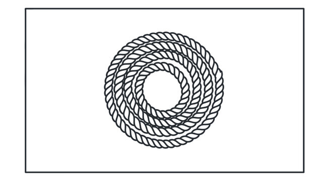 Concentric Rope Circles: Nautical, Marine, and Abstract Design Element