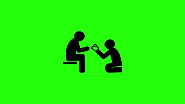High quality 4K video showing a younger character pouring fluid water on elder hands silhouette bouncing. Rich cultural heritage asset.