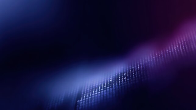 binary code gradient background blue purple tech banner data concept