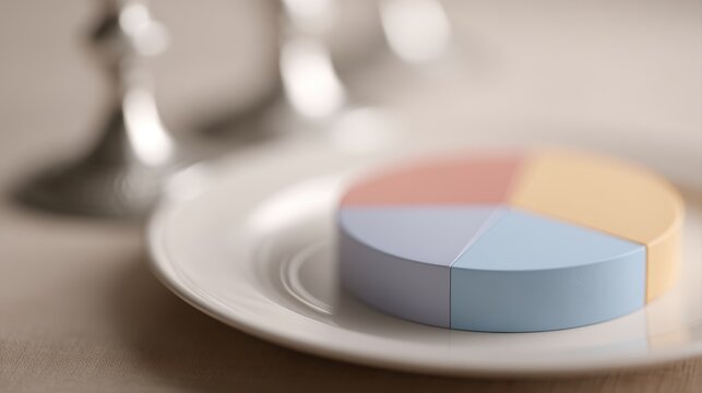 investment portfolio diversification concept with pie chart and candlestick graph