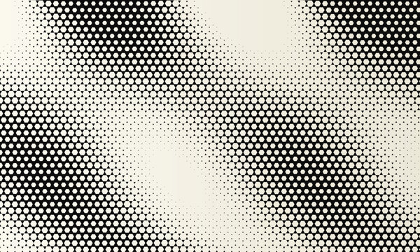 Black and white halftone triangular pattern with dense dots