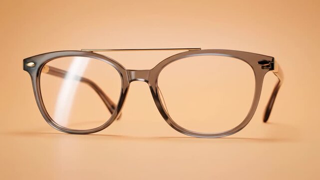 Stylish Eyewear: Black Aviator-Style Glasses with Gold Double Bridge on Neutral Gray Background, Ideal for Optical Shop Promotions.