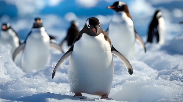 群れの中のジェンツーペンギンのイメージ