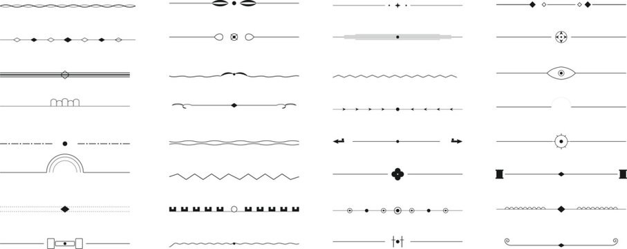 Set of decorative dividers and text separators for page design