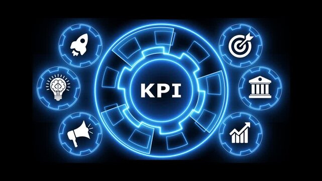 Kpi key performance indicator concept animation showing business growth metrics.