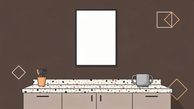 Modern Kitchen Interior with Minimalist Design and Appliances.