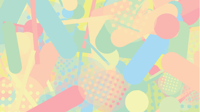 Abstract geometric pattern with soft pastel shapes