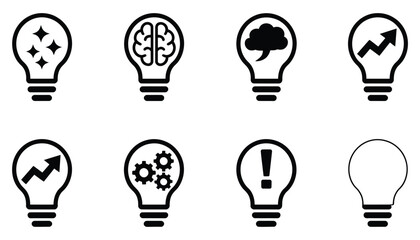 Light, bulb idea icon featuring innovation, creativity, problem solving, strategic thinking, business development, new solutions, and inspiration concepts for modern enterprises © Elizabeth Profit