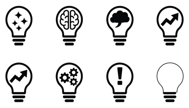 Light, bulb idea icon featuring innovation, creativity, problem solving, strategic thinking, business development, new solutions, and inspiration concepts for modern enterprises