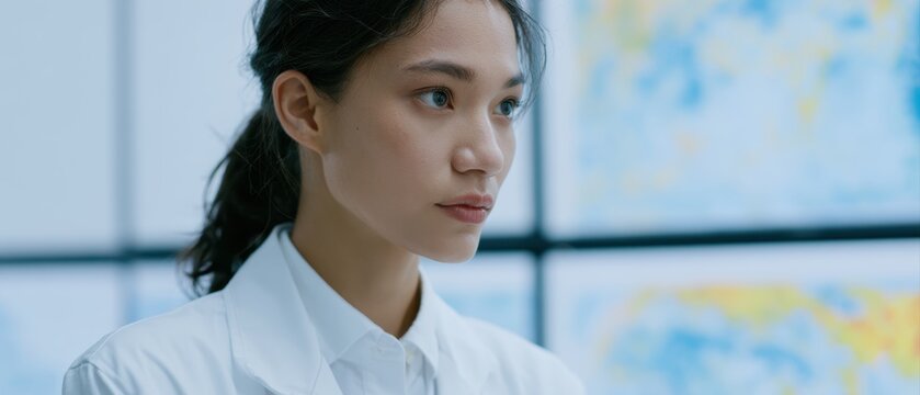 Epidemiologist reviewing zoonotic disease transmission maps and hantavirus case statistics, global healthcare surveillance center, cinematic documentary realism