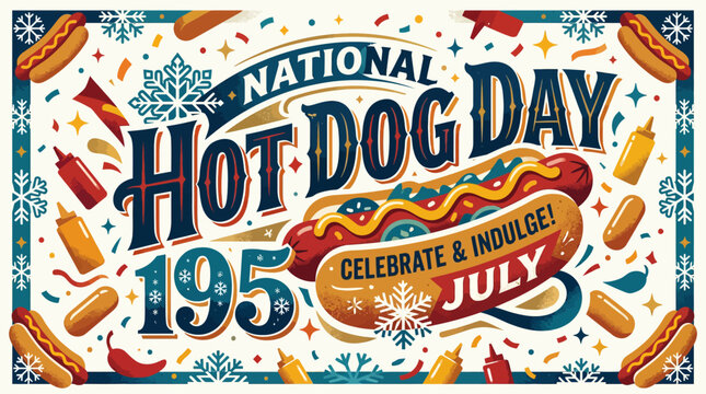 National Hot Dog Day July Celebration - Festive Food Art