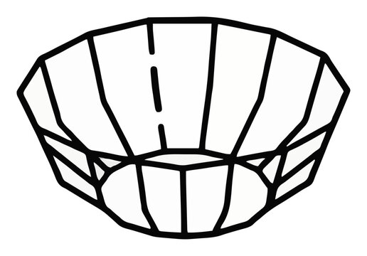 Modern wire fruit bowl isometric vector illustration. Generative AI