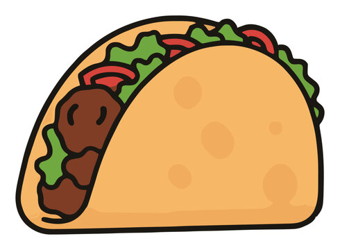 Mexican beef taco spicy street food. Generative AI