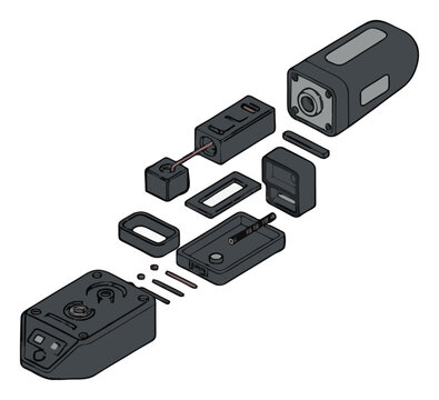 3D printing pen exploded view vector illustration. Generative AI