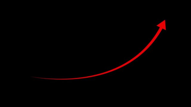 Business growth arrow and graph chart, Business line arrow, improvement, business strategy, arrow rising up. Arrows animation black background red color 4k video ...