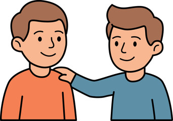 Obraz premium Friends Supporting Each Other Vector Illustration
