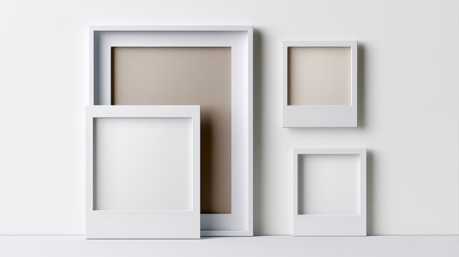 Polaroid frame mockup, realistic instant photo border isolated on clean white background, soft shadow, premium Adobe stock seller style