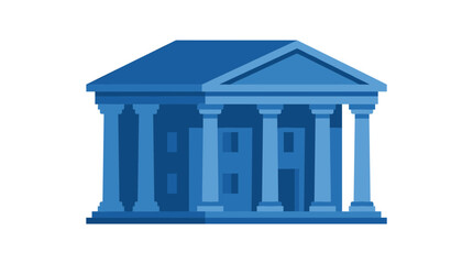 Obraz premium Blue Government Building Icon