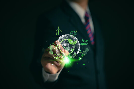 Circular economy on virtual screens; sustainability concepts; eco-friendly businesses; green innovation; carbon emission reduction; and environmental responsibility.