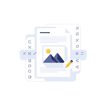 Document editing concept, graphic design and writing process