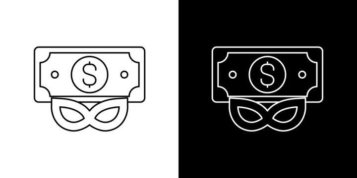 Money Mask Icon Represents Deception, Fraud, Financial Secrecy, Hidden Wealth, and Anonymous Transactions