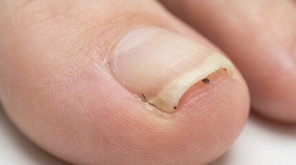Fototapeta premium The Little Toenail: Involuted Nail Edge with Visible Cuticle and Proximal Fold