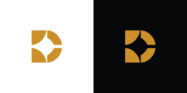 Modern and strong letter D initials logo design