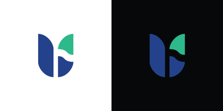 Modern and strong letter U initials logo design