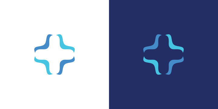 Modern and unique cross plus logo design