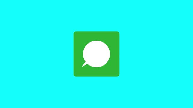 A video showcasing a messaging app logo on a blue background. The overall design is simple, modern, and sleek, making it easily recognizable as a symbol for online communication and connectivity.