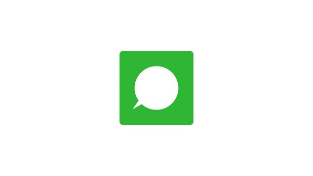 A video showcasing a messaging app logo on a blue background. The overall design is simple, modern, and sleek, making it easily recognizable as a symbol for online communication and connectivity.
