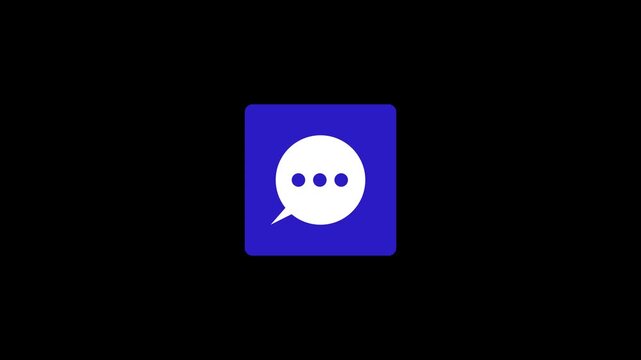 A video showcasing a messaging app logo on a blue background. The overall design is simple, modern, and sleek, making it easily recognizable as a symbol for online communication and connectivity.