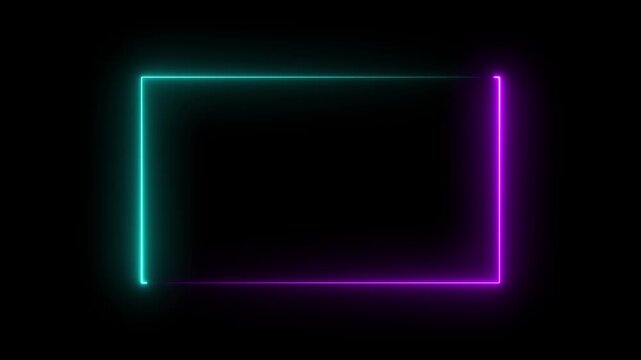 Rectangle frame on a black background. Perfect for showcasing modern technology, digital art, innovative designs. suitable for a variety of creative projects, from motion graphics and visual effects.