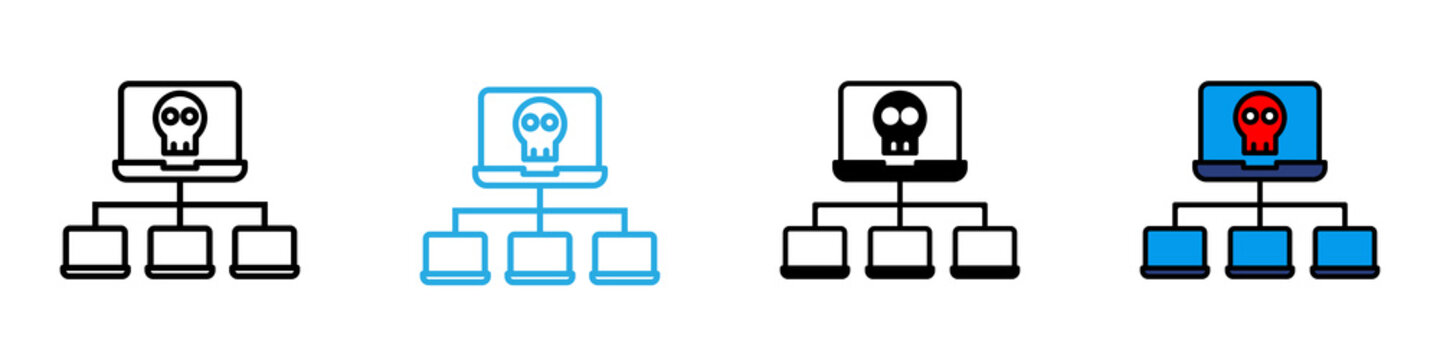 Hacker multi - style icon design concept
