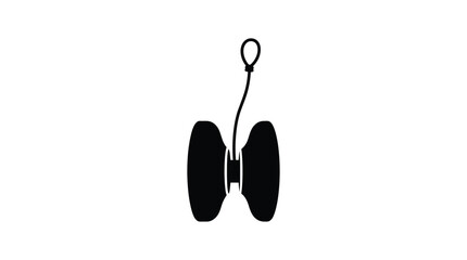 diabolo toy silhouette on white background black simple graphic design icon play